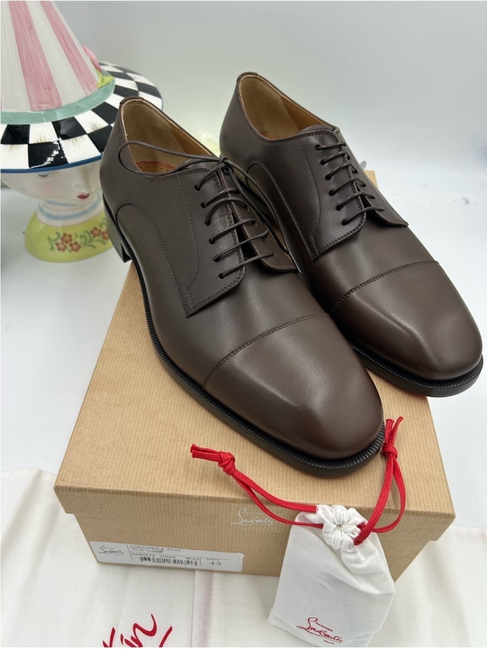 Men’s Christian Louboutin CORTOMALE lace up Oxford, size 43 made in Italy